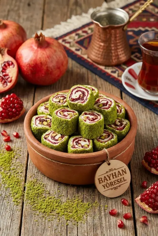 Toz Fıstıklı Narlı Sarma Lokum