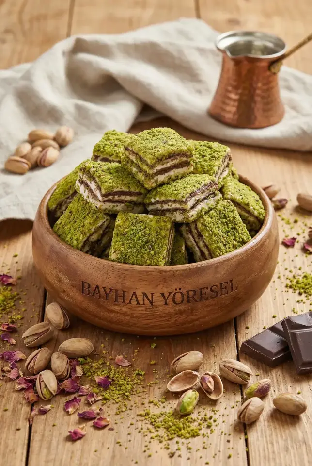 Fıstıklı Çikolatalı Katmer Lokum