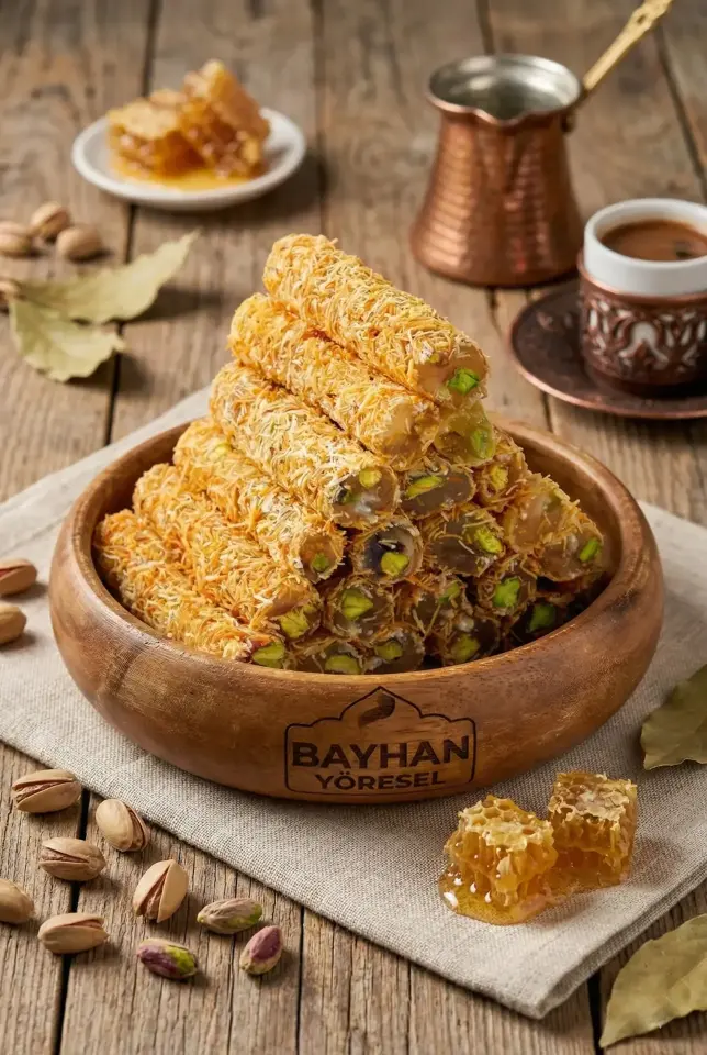 Kadayıflı Ballı Fıstıklı Lokum