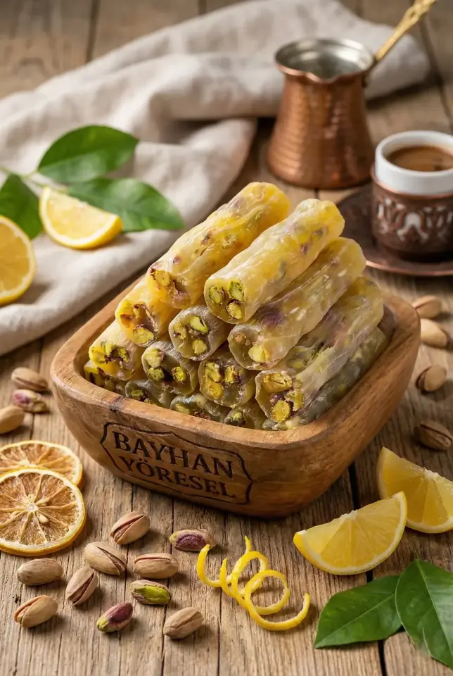 Limon Aromalı Fıstıklı Lokum