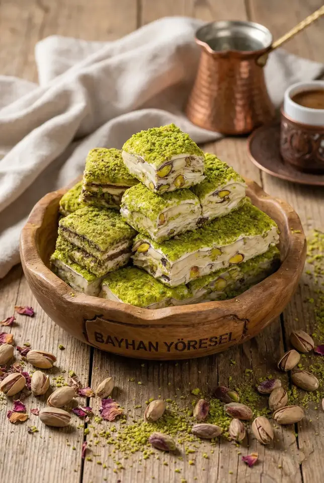 Fıstıklı Kaymaklı Katmer Lokum